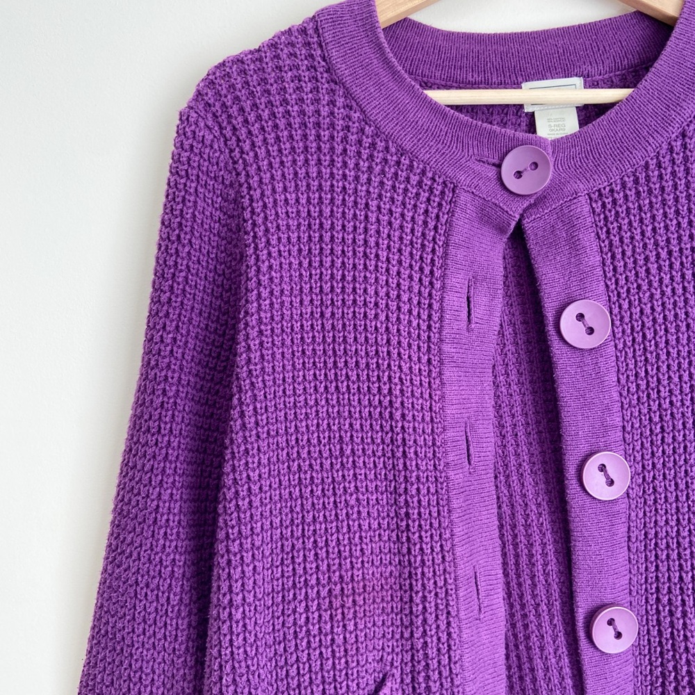 L.L. Bean Purple Women's Cardigan Sweater - Picture 2 of 8